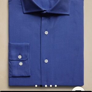 Banana Republic True Slim Dobby Dress Shirt Size Small, Navy Blue, NWT